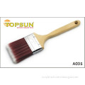 Wine Red Mixed Pet and PBT Paint Brush with Long Wooden Handle